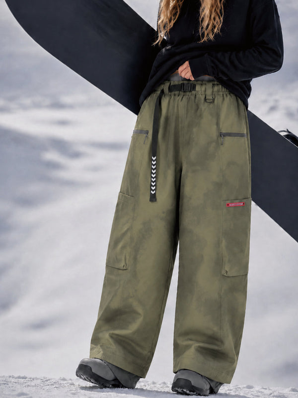 Women's Utility Techline Durable Stretch Cargo Baggy Freestyle Fit Snowboard Pants