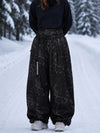 Women's Urban Vibe Workwear-Inspired Rivet-Trim Wide Fit OG Baggy Snowboard Pants