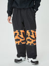 Men's Freestyle Knee Reflective Graphic Panel Cargo Baggy Snow Pants