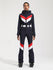 Women's Gsou Snow Retro Belted V Striped Flare One Piece Ski Suit