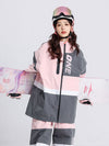 Women's Cosone Winter Forward Zipper Colorblock Windbreaker Snow Jacket