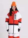 Women's Cosone Winter Forward Zipper Colorblock Windbreaker Snow Jacket