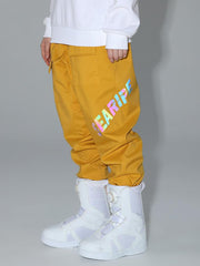 Women's Searipe Unisex Winter Discover Reflective Letters Snow Pants Ski Bibs