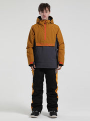 Men's Gsou Snow Winter Storm Reflective Letter Block Snow Suit