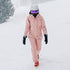 Women's Searipe One Piece Pink Ski Suits Winter Jumpsuit Snowsuits