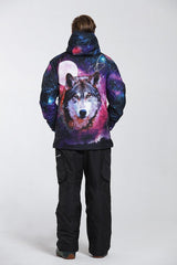 Men's Gsou Snow 10k Mountains Wolf 3D Printed Snowboard Jacket